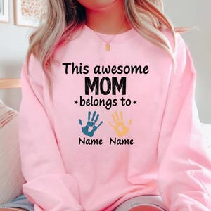 This Awesome Mom Belongs To SVG, Handprint Mom Shirt Design, Mother's Day PNG, Customizable Mom Sublimation, Mom Gift Idea, Digital Download