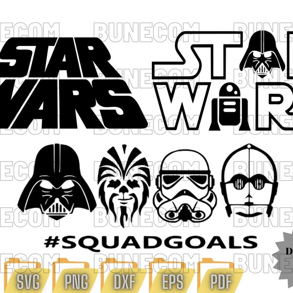 Star Wars SVG Bundle, Star Wars Squad Ziel SVG, Star Wars Clipart, Star Wars Cut-Dateien, Darth Vader svg, Yoda svg, Instant Download
