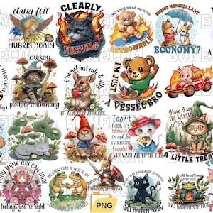 Funny Animal 25 Sublimation Designs | Digital Download for T-Shirts, Mugs, and DIY Projects