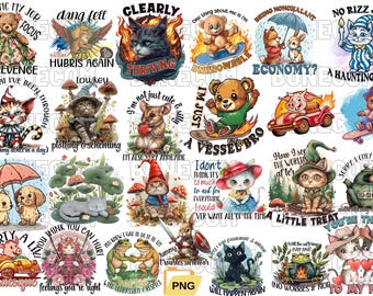 Funny Animal 25 Sublimation Designs | Digital Download for T-Shirts, Mugs, and DIY Projects