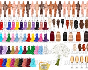 Watercolor Fashion Girls Clipart | Modern Fashion, Designer Handbag, Beautiful Woman Illustrations | Instant Download for Commercial Uselogo