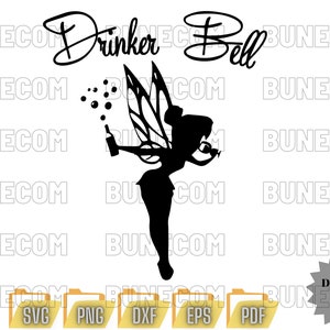 Drinkerbell Svg, Tinkerbell SVG Bundle, Tinkerbell png, Tinkerbell flaying svg, Tinkerbell silhouette ,cut files,mug,Instant Download