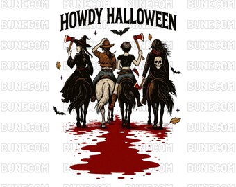 Halloween Cowgirl PNG, Spooky Western Sublimation, Ghost Cowgirl Clipart, Retro Fall Digital Download