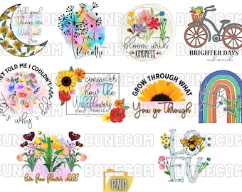 Positive png Bundle,Retro Wildflower png,Self Love png,Inspiration Bundle,Mental Health,Mental Health png,Motivational png,Positive Saying
