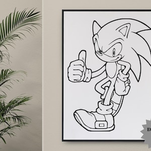 Sonic Sillhoute Black svg,Cartoon Printfile,Sonic Silhouette,Sonic Layared,Sonic Hedenog svg,Sonic Cutfile,Superhero svg,Superhero Cut image 3