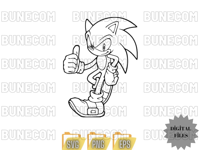 Sonic Sillhoute Black svg,Cartoon Printfile,Sonic Silhouette,Sonic Layared,Sonic Hedenog svg,Sonic Cutfile,Superhero svg,Superhero Cut image 1