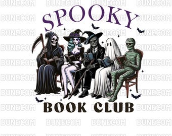 Spooky Book Club , Halloween Book Lover PNG, Cute Pumpkin Reading Clipart, Ghost Book Club PNG, Halloween Bookish PNG, Digital Download