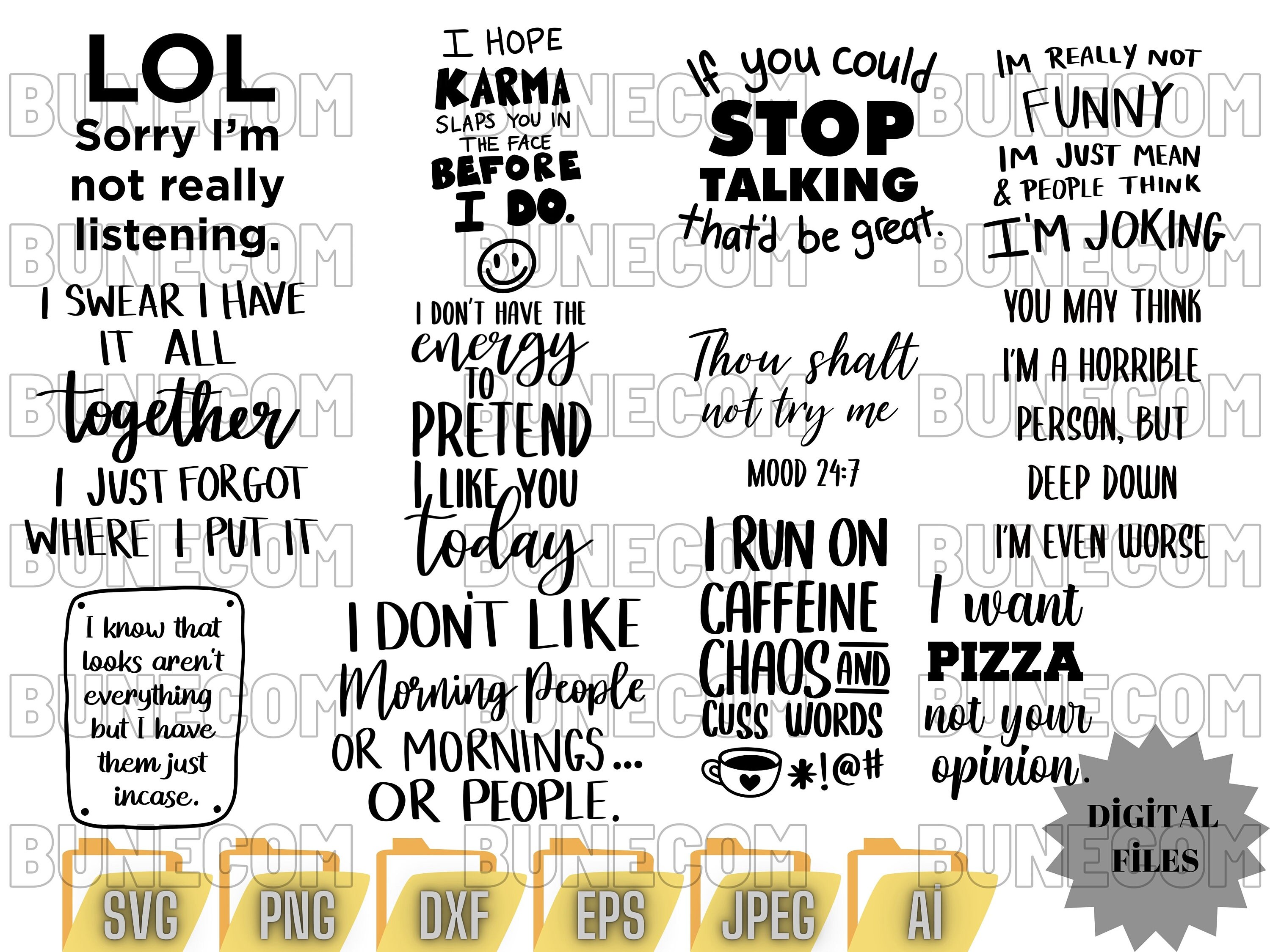 Sarcasm Svg Bundle Funny Svg Bundle Sarcastic Bundle Svg - Etsy