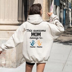 This Awesome Mom Belongs To SVG, Handprint Mom Shirt Design, Mother's Day PNG, Customizable Mom Sublimation, Mom Gift Idea, Digital Download
