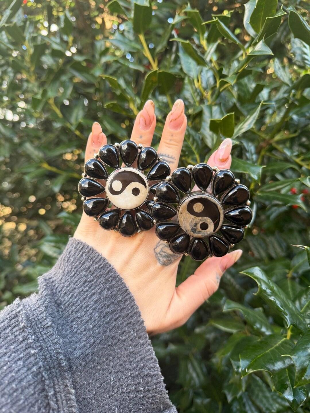 Yin & Yang in Black Statement Ring - Etsy