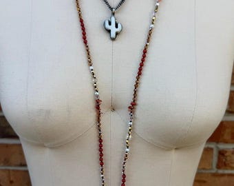 Long Mini Cactus Necklace