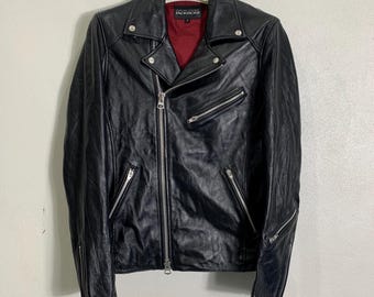 Chaqueta de cuero estilo café racer con doble cuello de Jack Rose