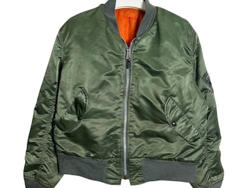 70s 80s Vintage Alpha MA-1 Reversible Bomber Jacket Made in Usa - Etsy