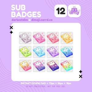 GameBoy Twitch Sub Badges | Gaming Stream Subscriber Badges (PNG Download)