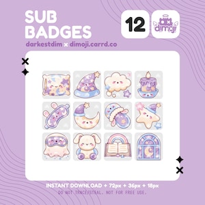 Sleepy Time Dreams Twitch Sub Badges | Cozy Stream Subscriber Badges (PNG Download)