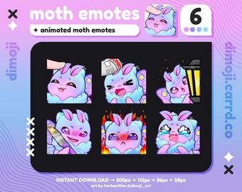 Moth Emotes Cute Moth Animated Emotes X6 | GIF Emotes Pack | Twitch/discord/youtube ...