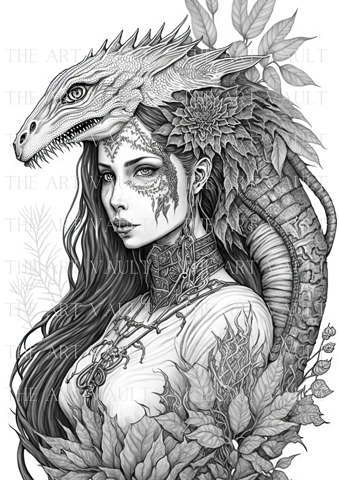 Druid Art Druid Coloring Page Fantasy Coloring Page - Etsy