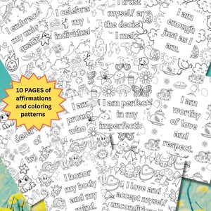 Páginas para colorear de palabras de afirmación - ¡Descarga digital! - Abrazándote