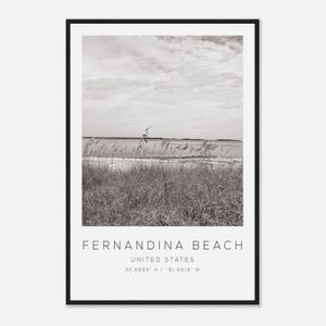 Fernandina Beach United States Travel Photo Poster BW, Fernandina Beach Travel Print, Minimalist Travel Poster Print