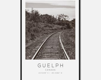 Guelph Canada Travel Photo Poster BW, Guelph Travel Print, Minimalist Travel Poster Print