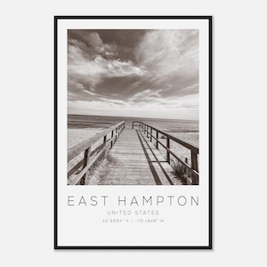 East Hampton United States Travel Photo Poster BW, East Hampton Travel Print, Minimalist Travel Poster Print