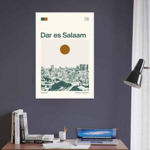 Dar Es Salaam Tanzania Minimalist Monochrome Travel Photo Poster