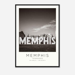 Memphis Tennessee Photo Travel Poster, Memphis Travel Print, Minimalist Travel Print DS1