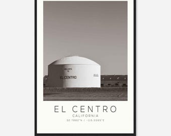El Centro California Photo Travel Poster, El Centro Travel Print, Minimalist Travel Print