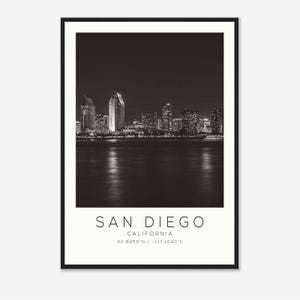 San Diego DS2 Photo Travel Poster, San Diego Travel Print, Minimalist Travel Print