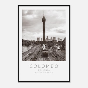 Colombo Sri Lanka Travel Photo Poster BW, Colombo Travel Print, Minimalist Travel Poster Print