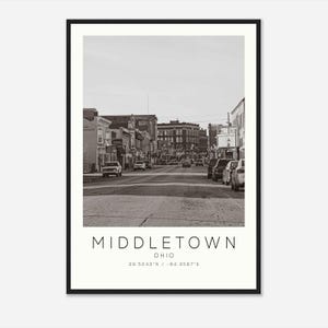 Middletown Ohio Photo Travel Poster, Middletown Travel Print, Minimalist Travel Print