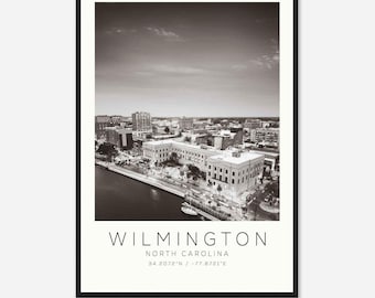 Wilmington North Carolina Photo Travel Poster, Wilmington Travel Print, Minimalist Travel Print DS2
