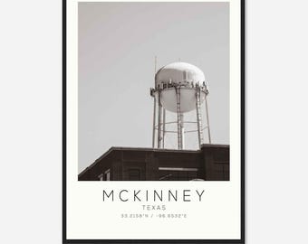 Mckinney Texas Photo Travel Poster, Mckinney Travel Print, Minimalist Travel Print