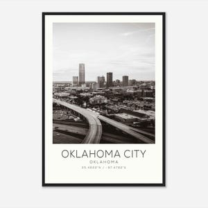 Oklahoma City Oklahoma Photo Travel Poster, Oklahoma City Travel Print, Minimalist Travel Print DS2