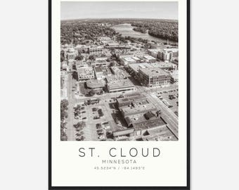 St. Cloud Minnesota Photo Travel Poster, St. Cloud Travel Print, Minimalist Travel Print