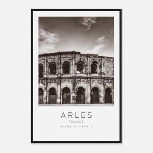 Arles France Travel Photo Poster BW, Arles Travel Print, Minimalist Travel Poster Print