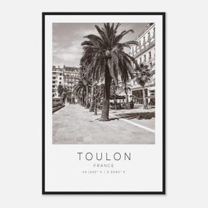 Toulon France Travel Photo Poster BW, Toulon Travel Print, Minimalist Travel Poster Print
