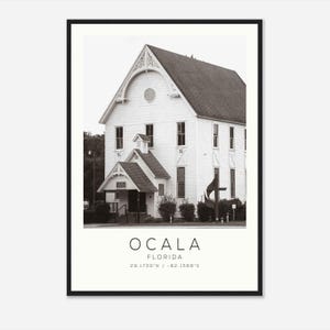 Ocala Florida Photo Travel Poster, Ocala Travel Print, Minimalist Travel Print