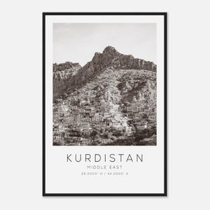 Kurdistan Middle East Travel Photo Poster BW, Kurdistan Travel Print, Minimalist Travel Poster Print