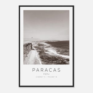 Paracas Peru Travel Photo Poster BW, Paracas Travel Print, Minimalist Travel Poster Print