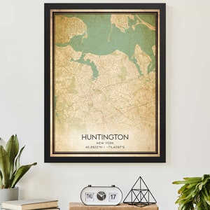 Vintage Choker New York Map Print Poster Kundenspezifische Karte Kunst