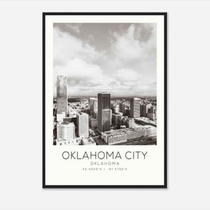 Oklahoma City Oklahoma Photo Travel Poster, Oklahoma City Travel Print, Minimalist Travel Print DS4