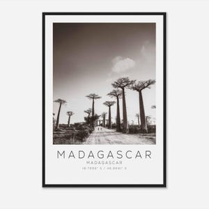 Madagascar Madagascar Travel Photo Poster BW, Madagascar Travel Print, Minimalist Travel Poster Print