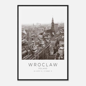 Wroclaw Poland Travel Photo Poster BW, Wroclaw Travel Print, Minimalist Travel Poster Print