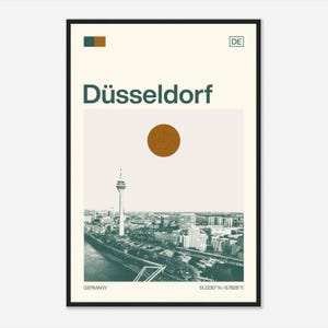 Dusseldorf Germany Minimalist Monochrome Travel Photo Poster