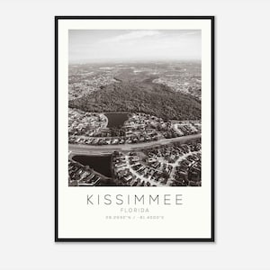 Kissimmee Florida Photo Travel Poster, Kissimmee Travel Print, Minimalist Travel Print DS1