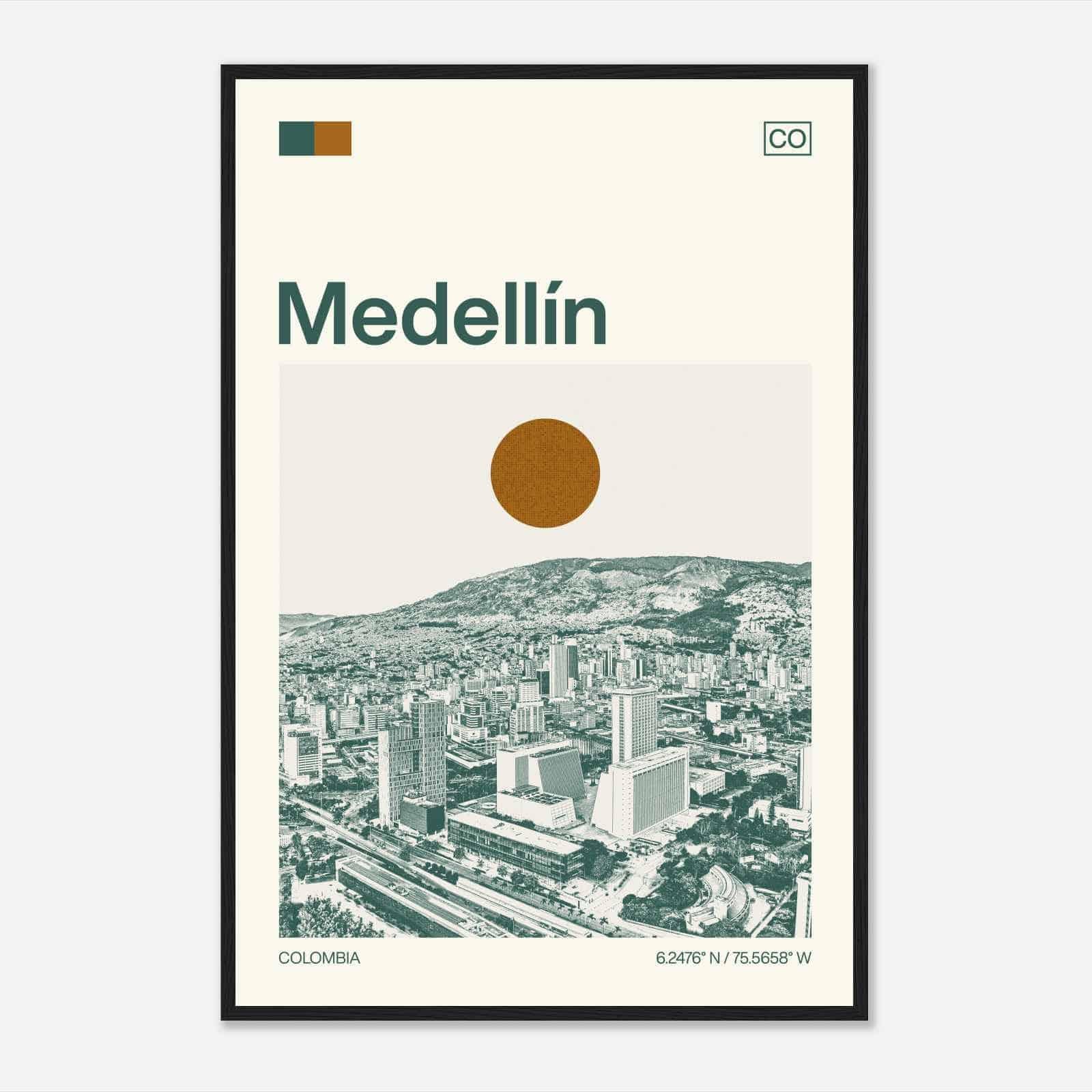 メデジン コロンビア ミニマリスト モノクロ 旅行写真ポスター - Etsy 日本