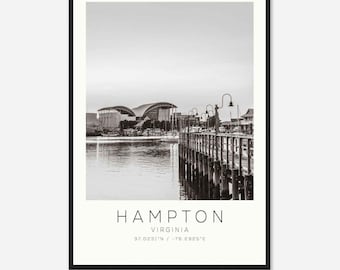Hampton Virginia Photo Travel Poster, Hampton Travel Print, Minimalist Travel Print