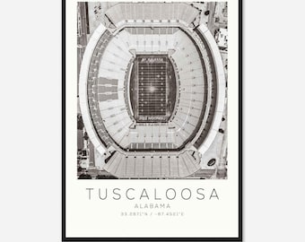 Tuscaloosa Alabama Photo Travel Poster, Tuscaloosa Travel Print, Minimalist Travel Print
