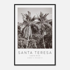 Santa Teresa Costa Rica Travel Photo Poster BW, Santa Teresa Travel Print, Minimalist Travel Poster Print